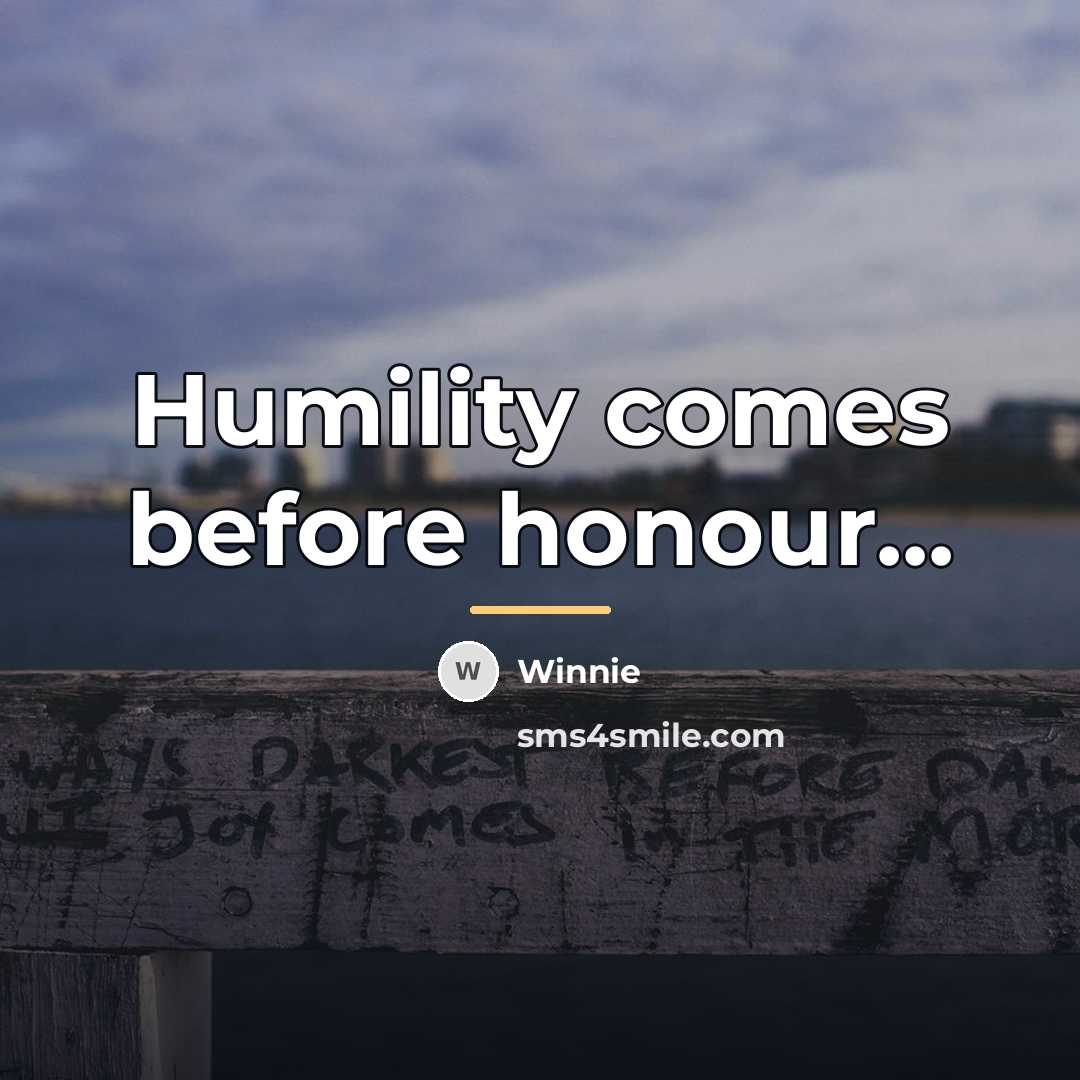 “Humility comes before honour...…” quote by Anonymous