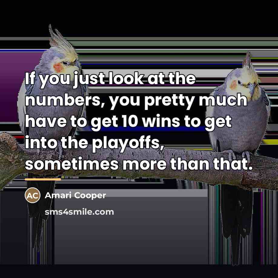 “If you just look at the numbers, you pretty much…” quote by Amari Cooper