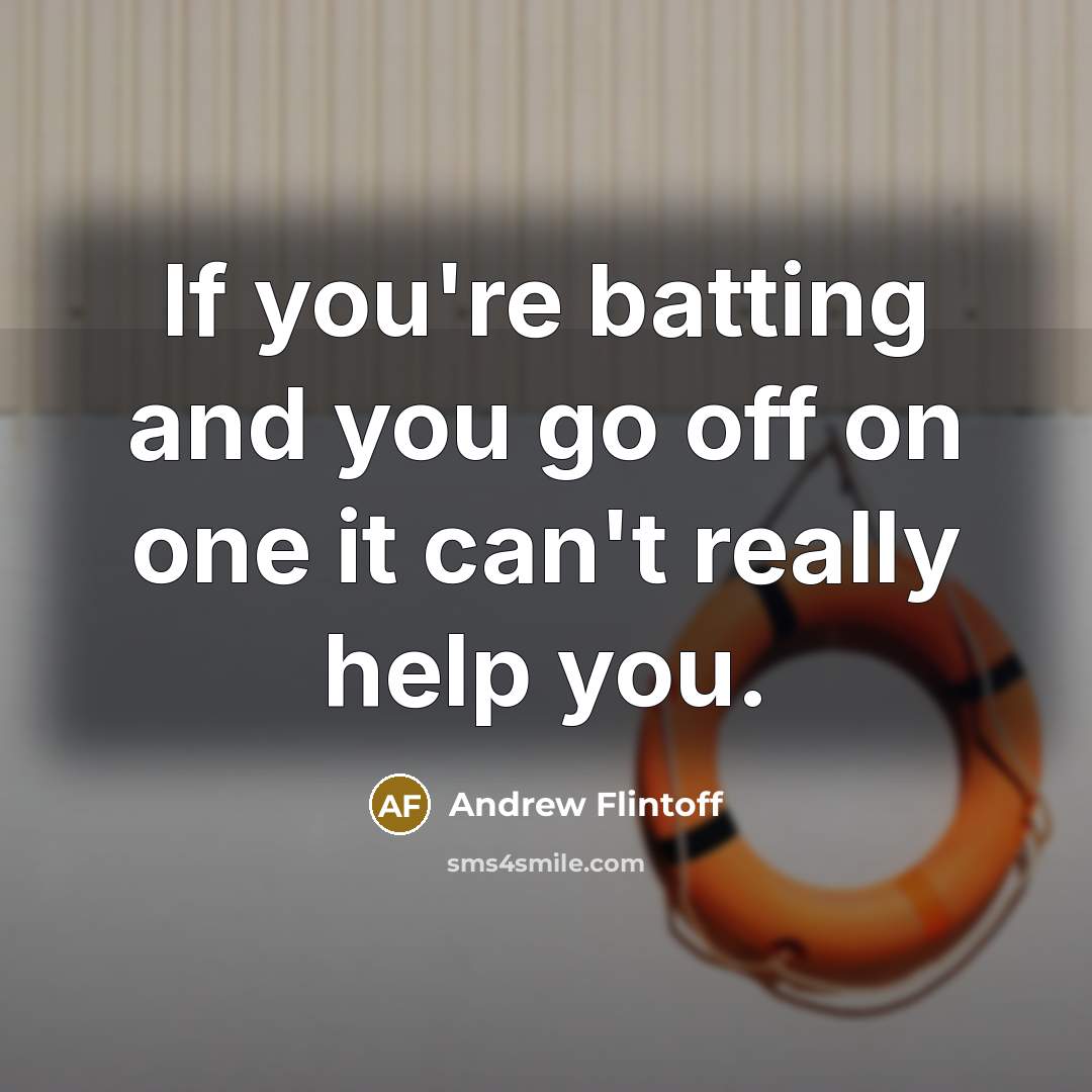 “If you're batting and you go off on one it…” quote by Andrew Flintoff