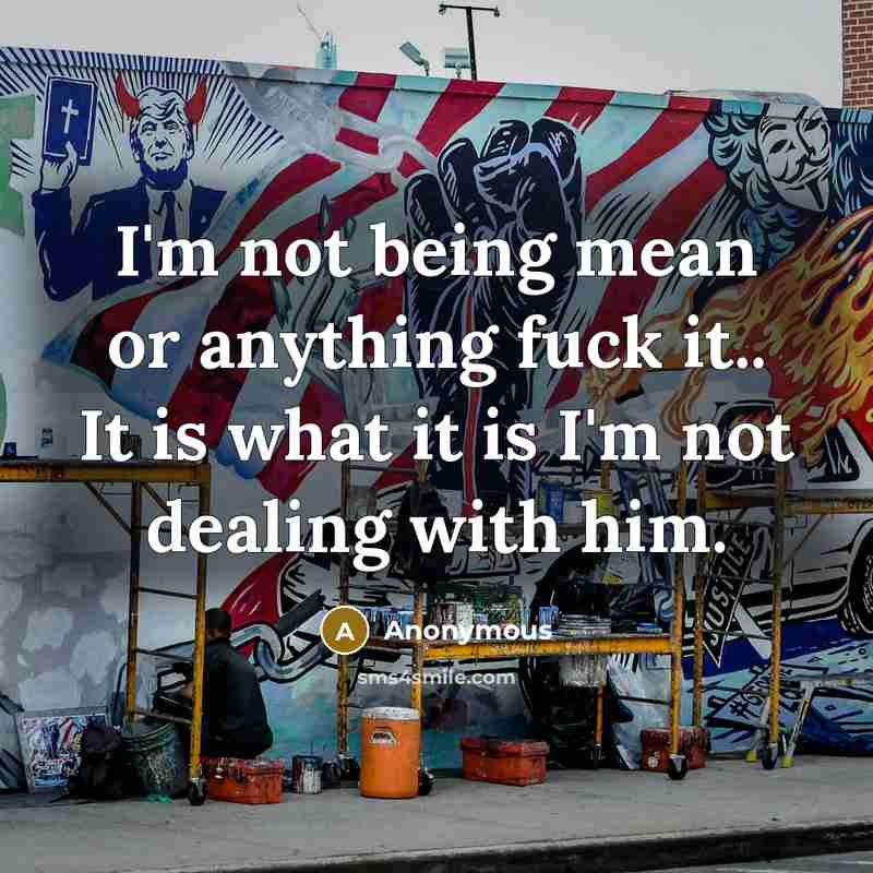 “I'm not being mean or anything fuck it.. It is…” quote by Anonymous