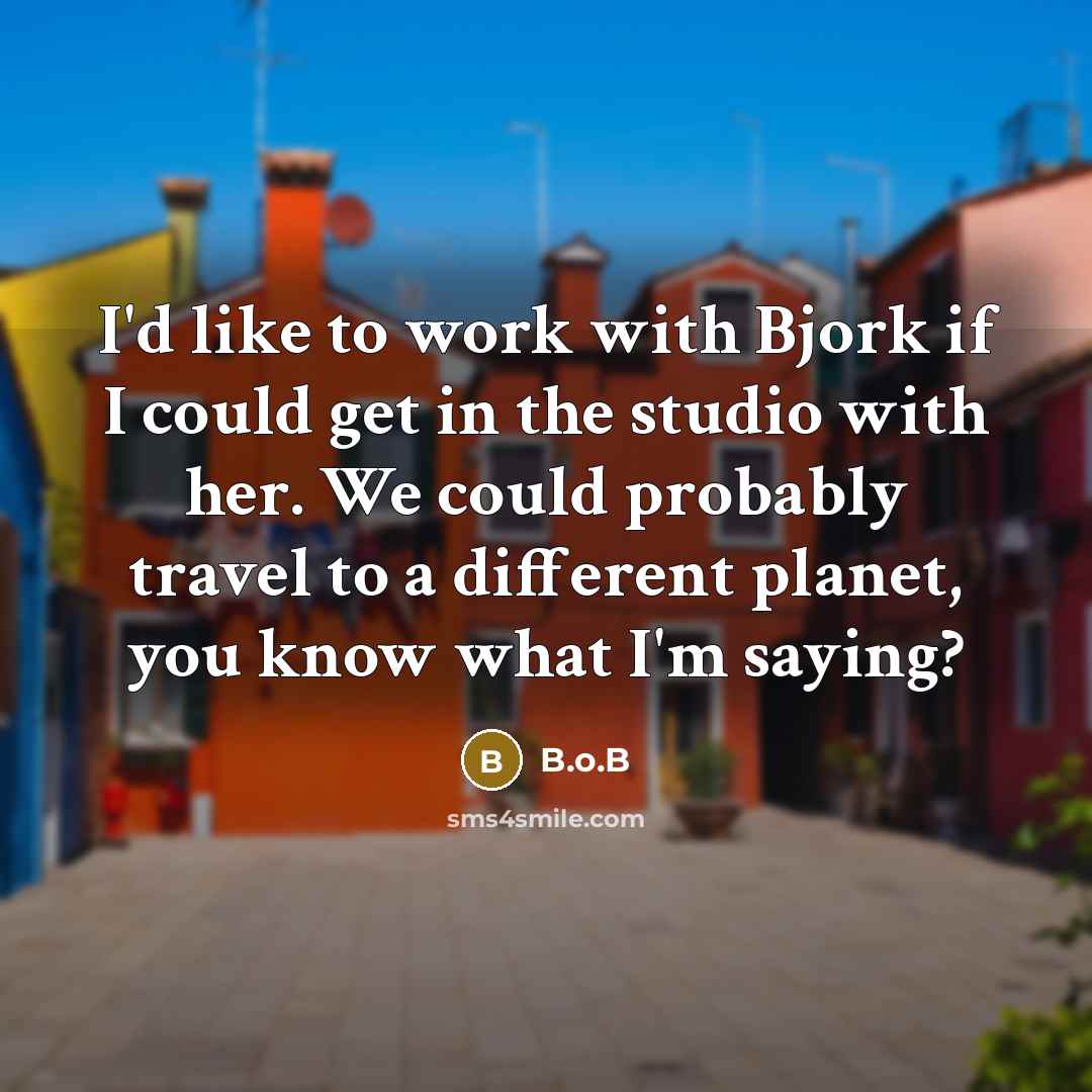 “I'd like to work with Bjork if I could get…” quote by B.o.B