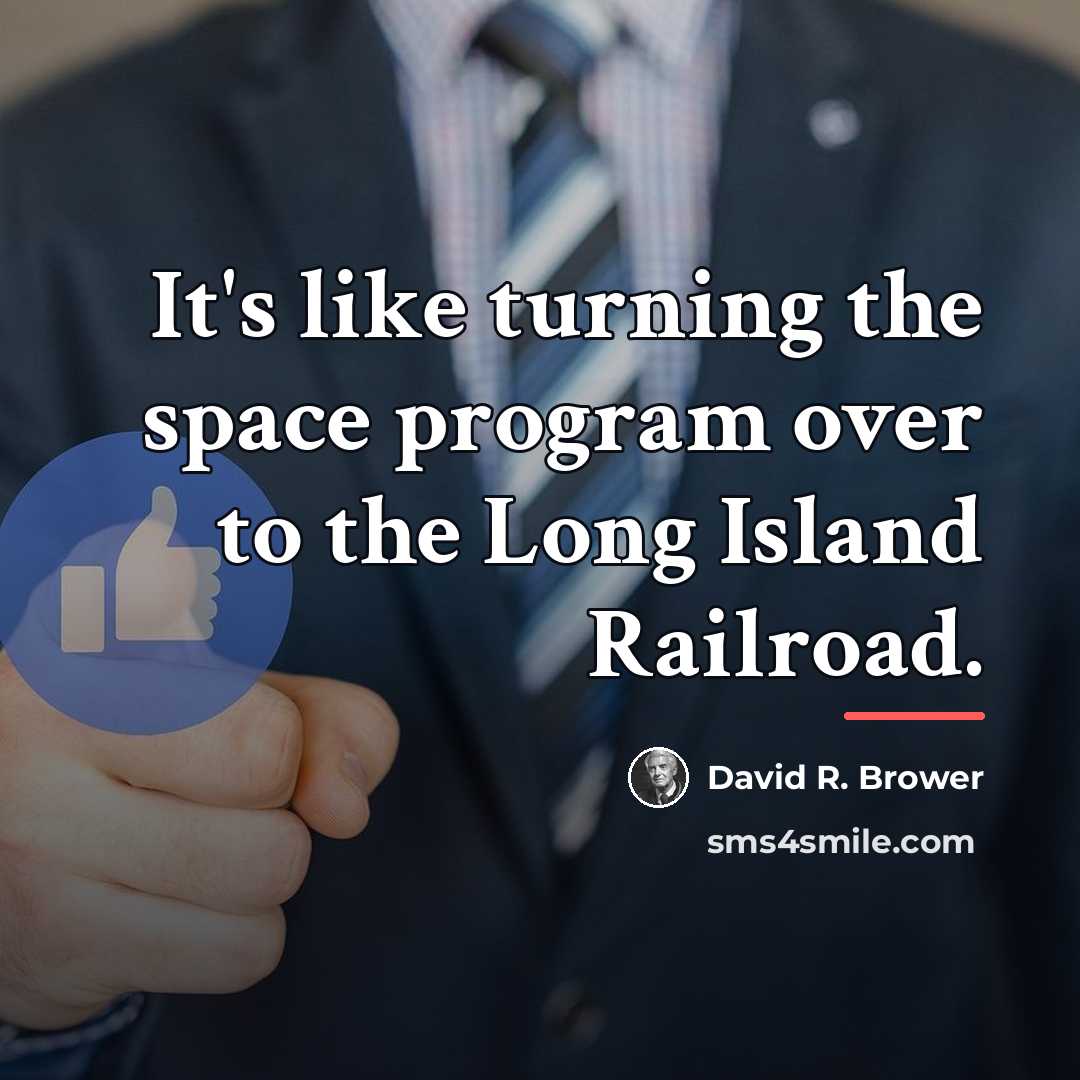 “It's like turning the space program over to the Long…” quote by David R. Brower