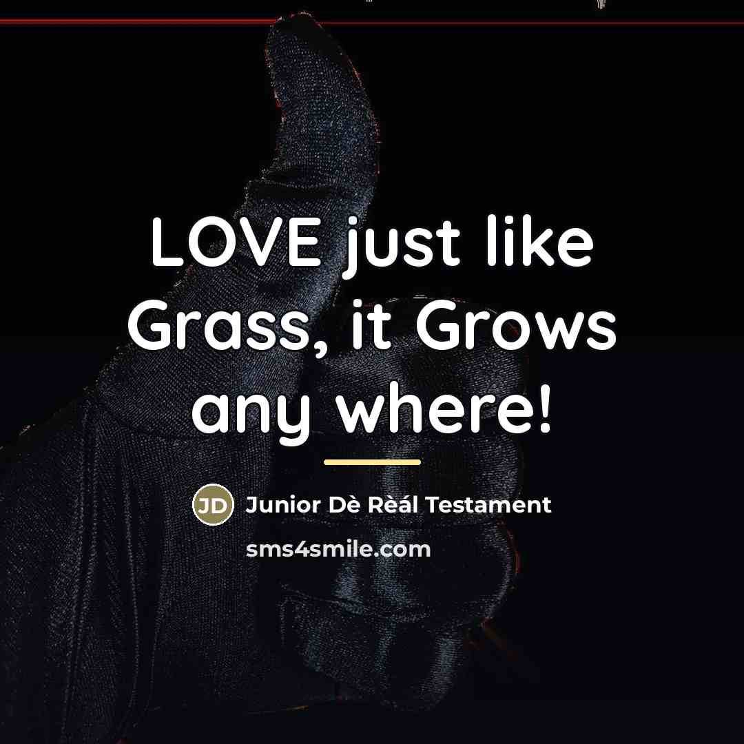 “LOVE just like Grass, it Grows any where!…” quote by Junior Dè Rèál Testament