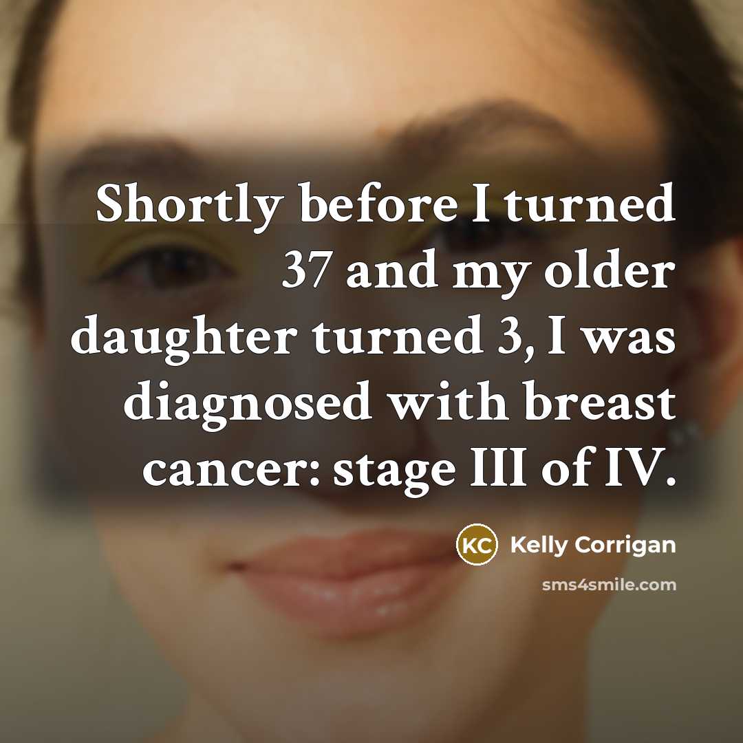 “Shortly before I turned 37 and my older daughter turned…” quote by Kelly Corrigan