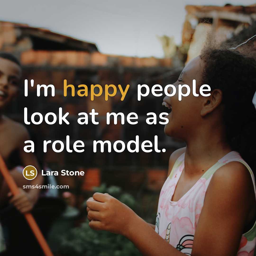 “I'm happy people look at me as a role model.…” quote by Lara Stone