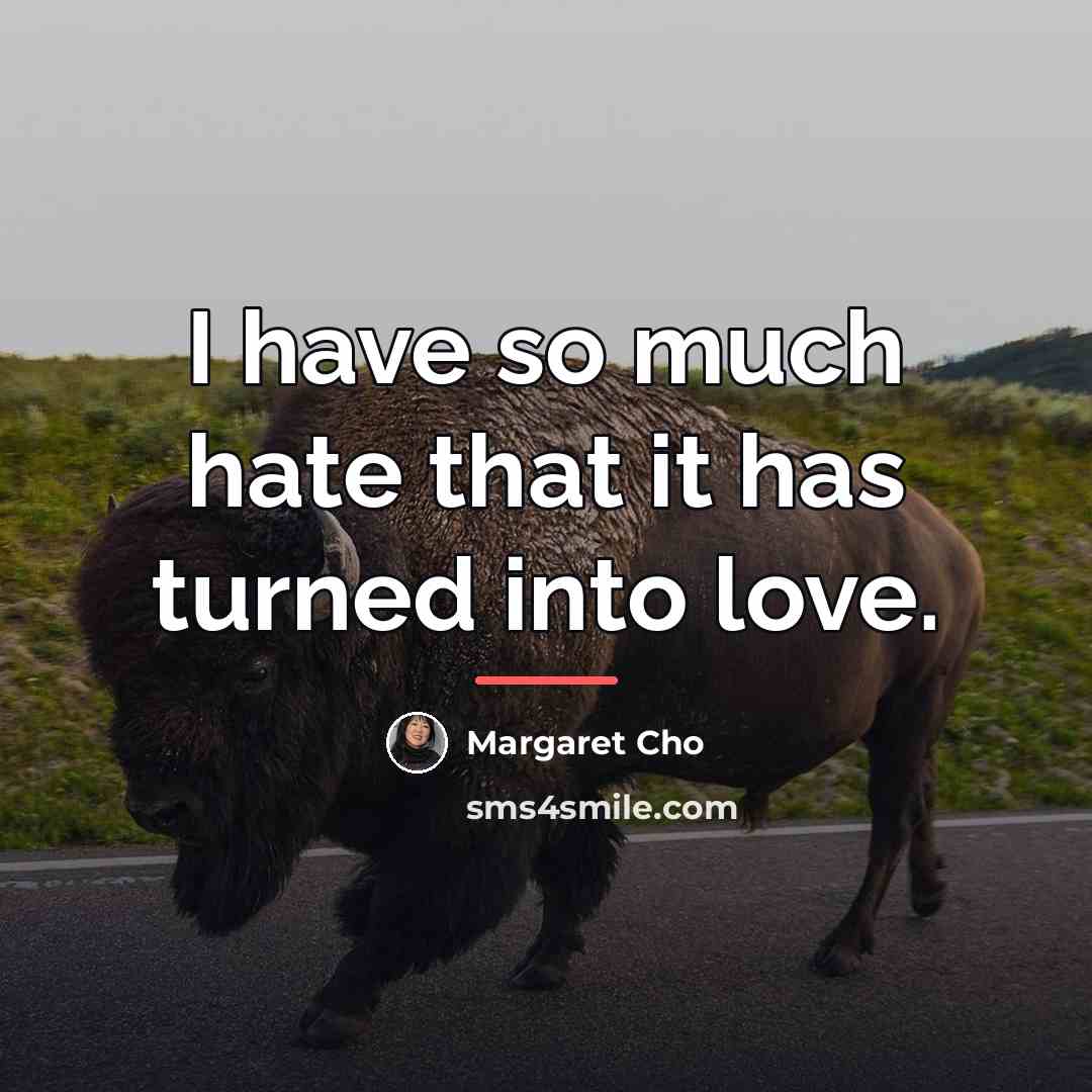 “I have so much hate that it has turned into…” quote by Margaret Cho