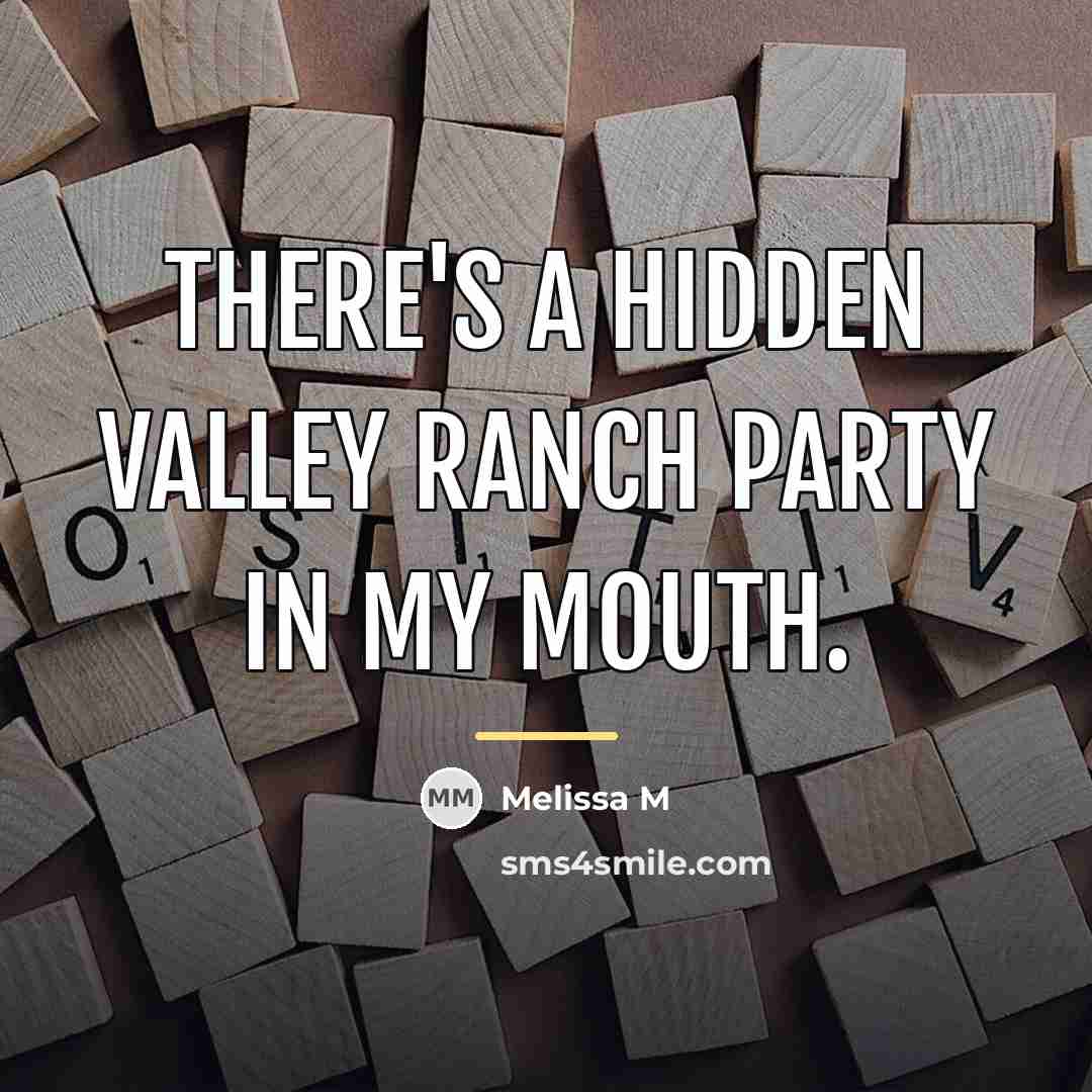 “There's a Hidden Valley ranch party in my mouth.…” quote by Melissa M