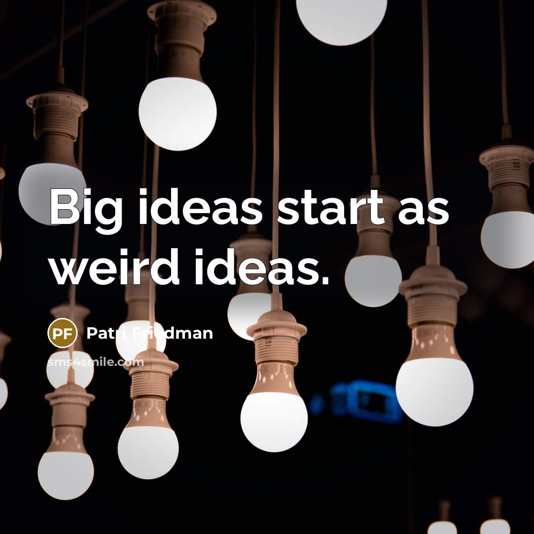 “Big ideas start as weird ideas.…” quote by Patri Friedman