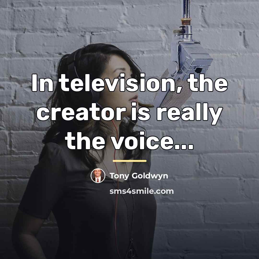 “In television, the creator is really the voice...…” quote by Tony Goldwyn