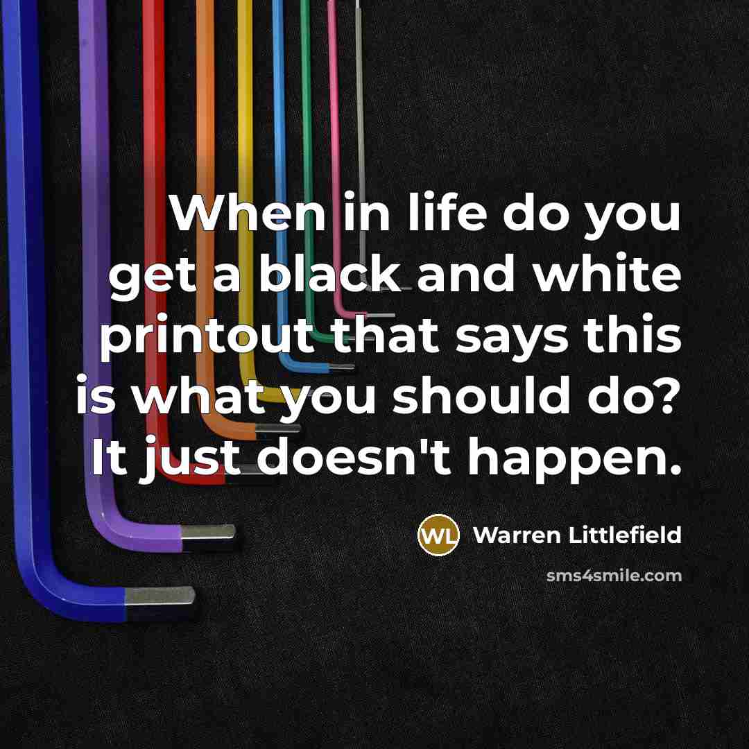 “When in life do you get a black and white…” quote by Warren Littlefield