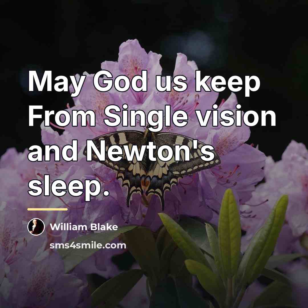 “May God us keep From Single vision and Newton's sleep.…” quote by William Blake