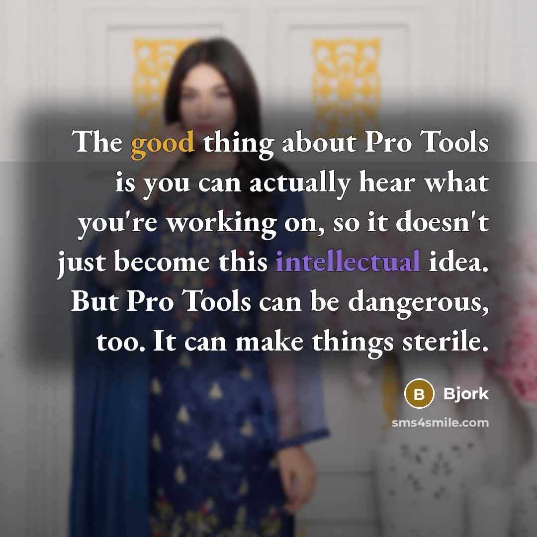 “The good thing about Pro Tools is you can actually…” quote by Bjork