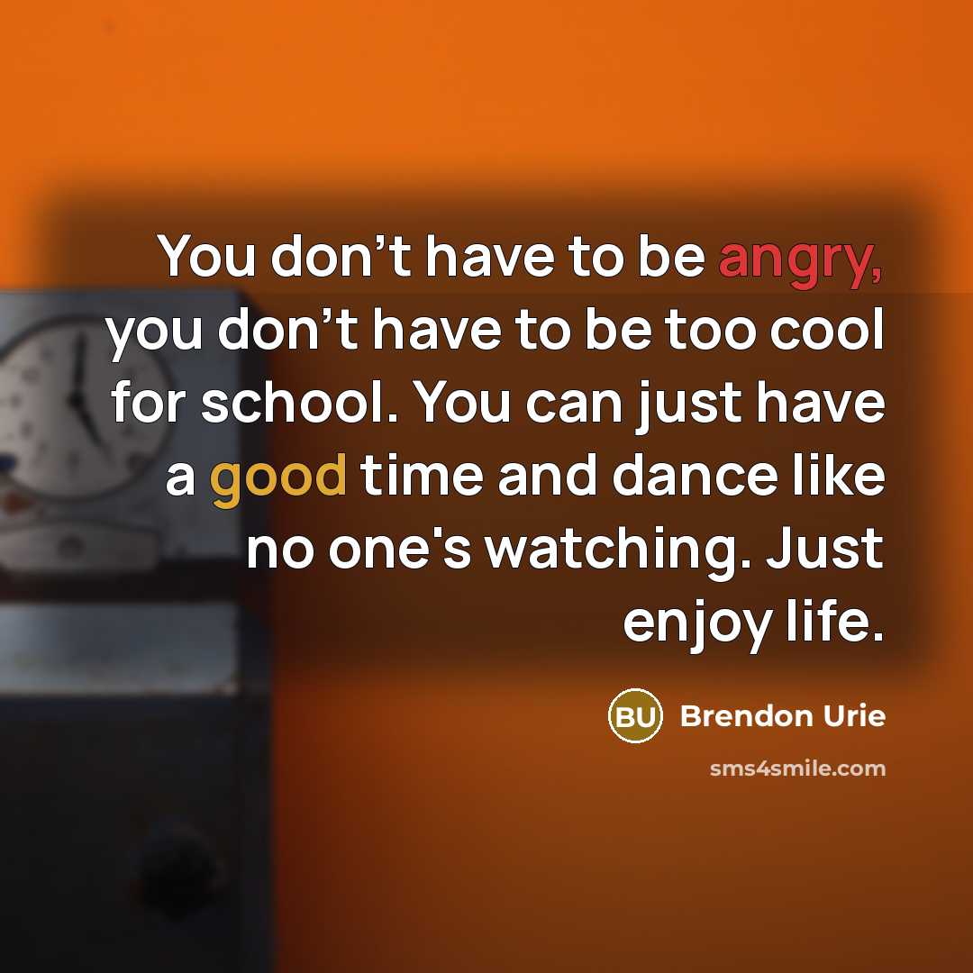 “You don't have to be angry, you don't have to…” quote by Brendon Urie