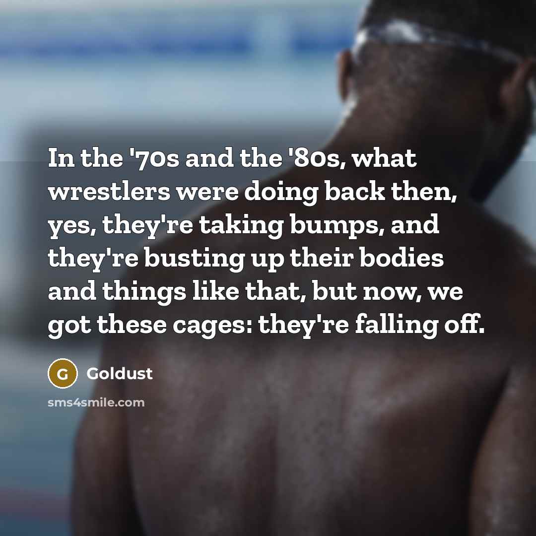 “In the '70s and the '80s, what wrestlers were doing…” quote by Goldust