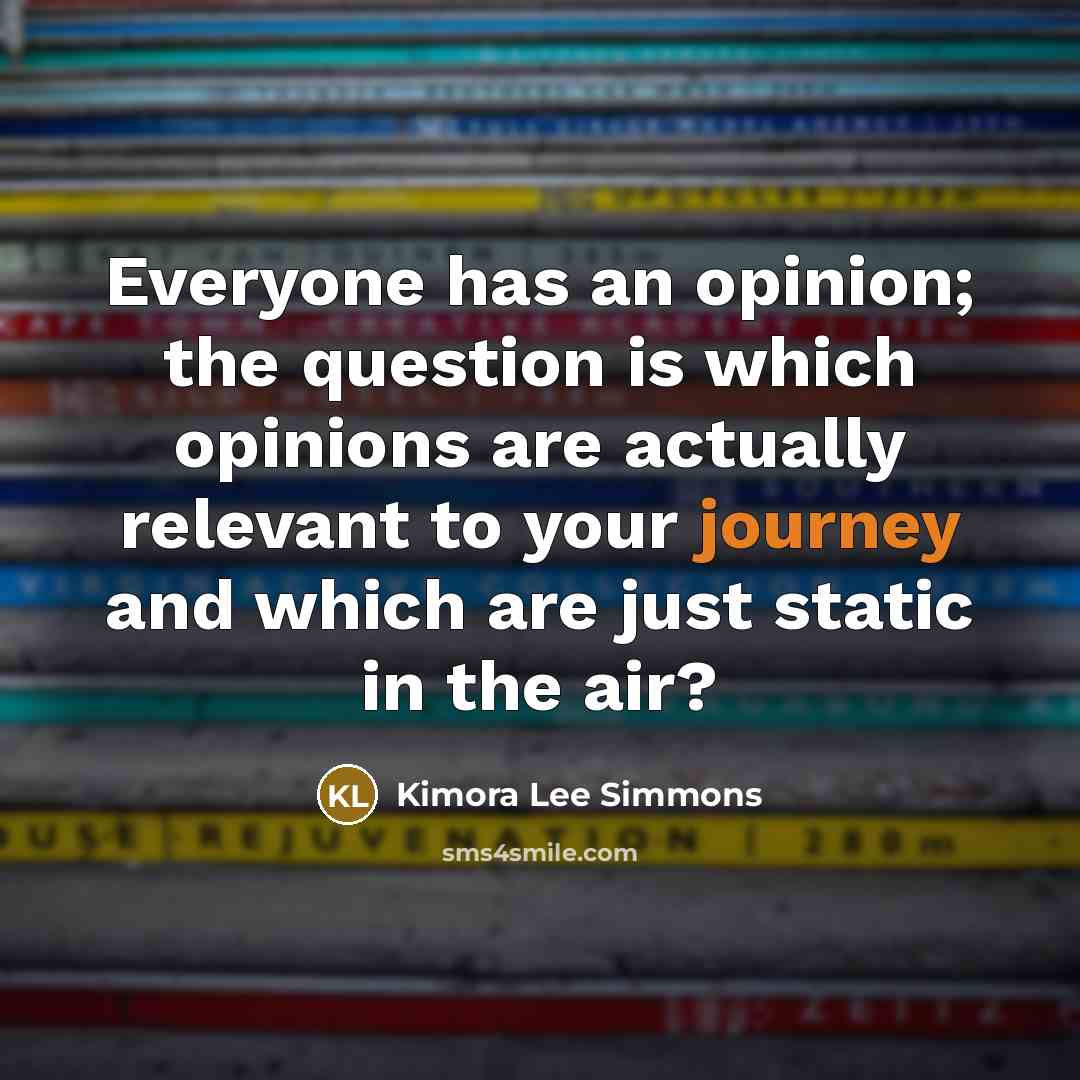 “Everyone has an opinion; the question is which opinions are…” quote by Kimora Lee Simmons