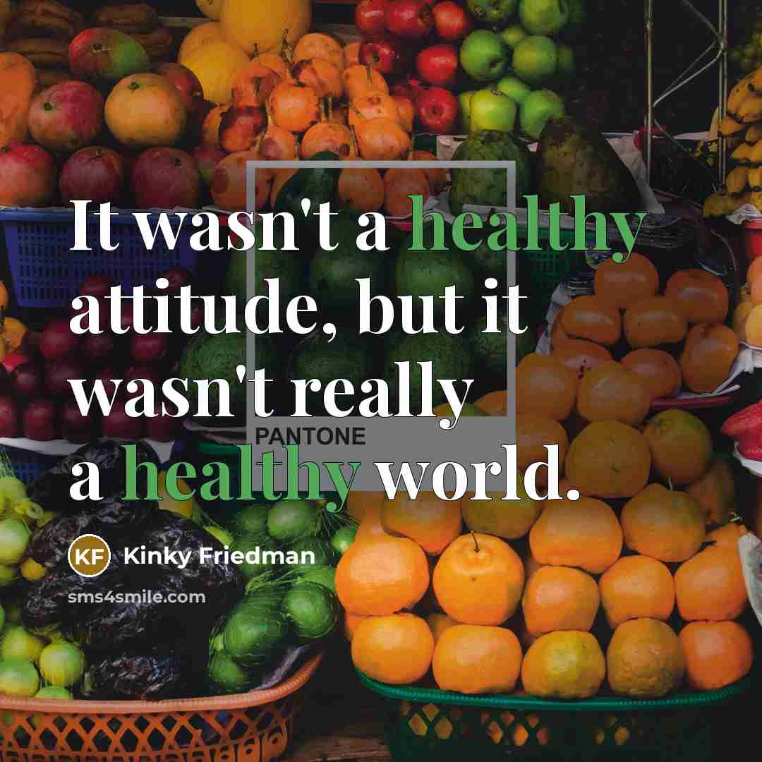 “It wasn't a healthy attitude, but it wasn't really a…” quote by Kinky Friedman
