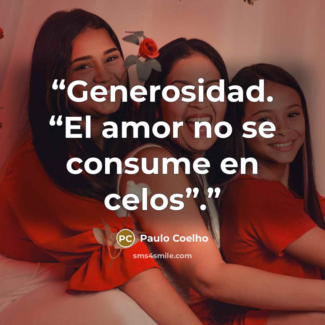 “Generosidad. “El amor no se consume en celos”.” quote by Paulo Coelho