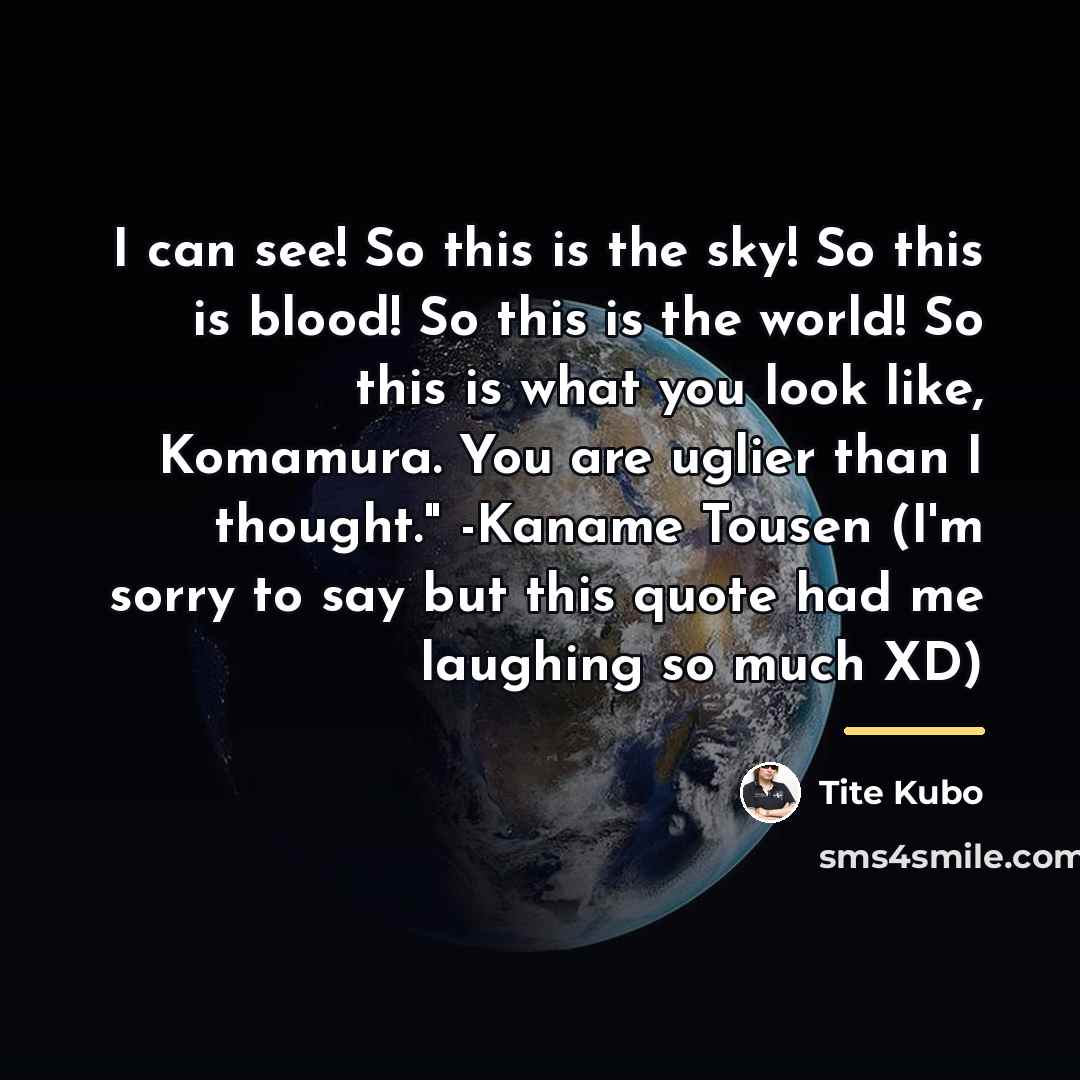 “I can see! So this is the sky! So this…” quote by Tite Kubo