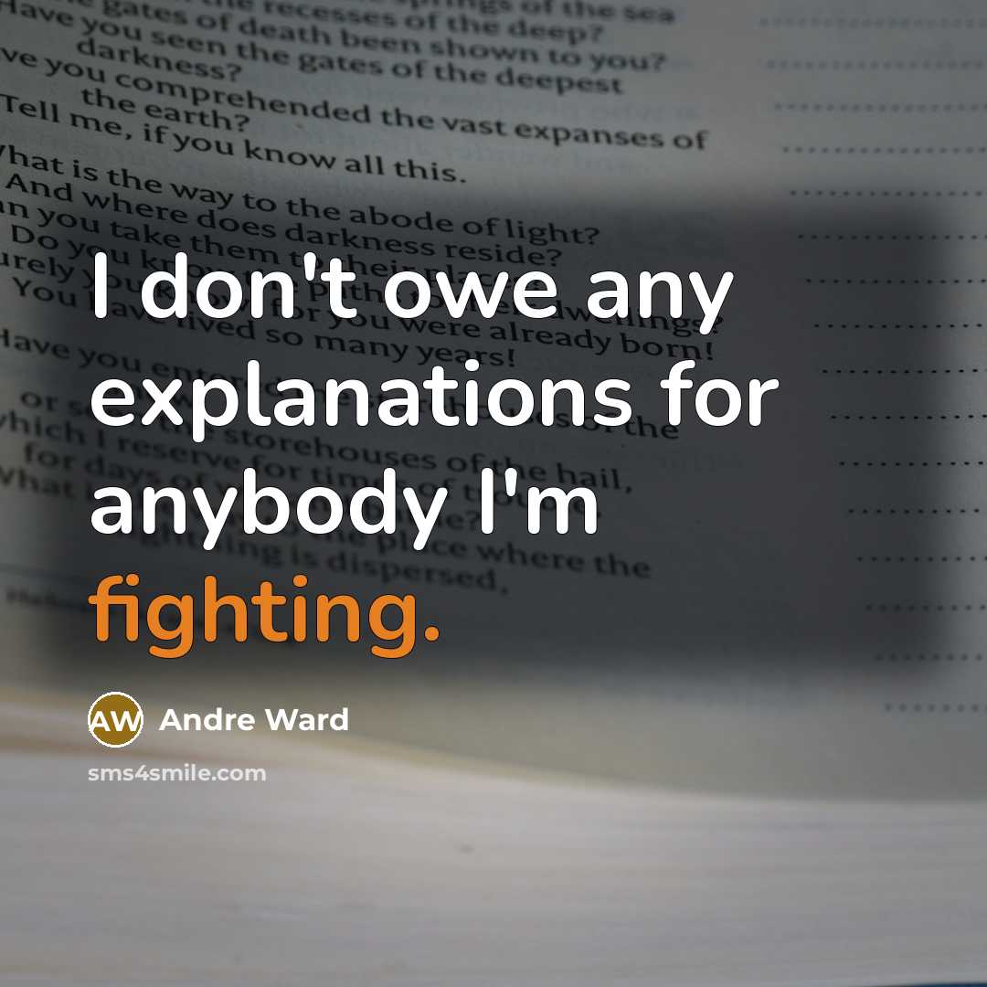 “I don't owe any explanations for anybody I'm fighting.…” quote by Andre Ward