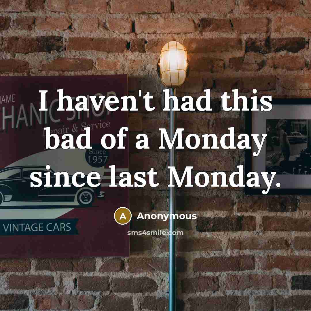 “I haven't had this bad of a Monday since last…” quote by Anonymous