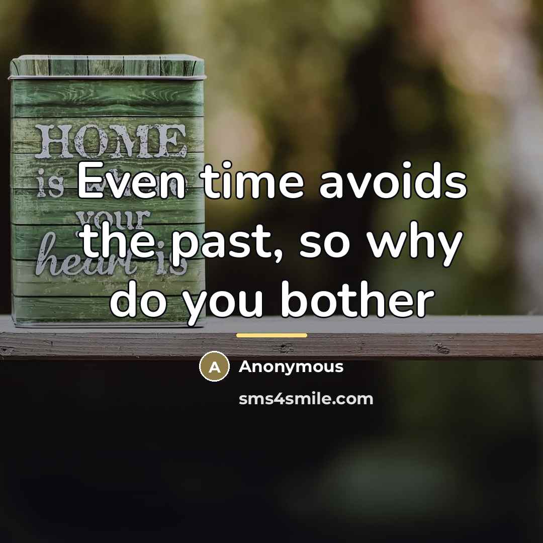 “Even time avoids the past, so why do you bother…” quote by Anonymous