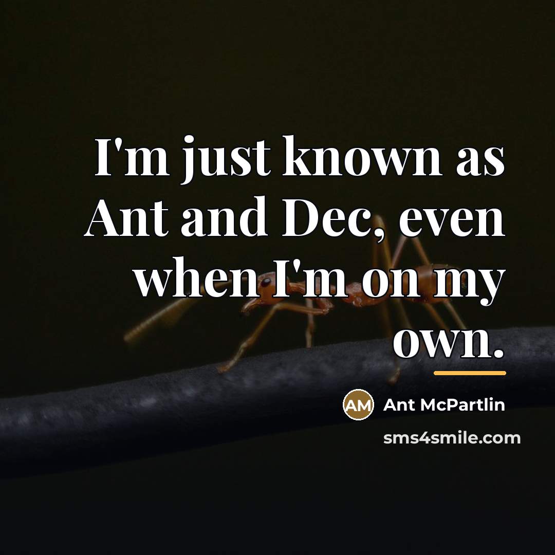“I'm just known as Ant and Dec, even when I'm…” quote by Ant McPartlin