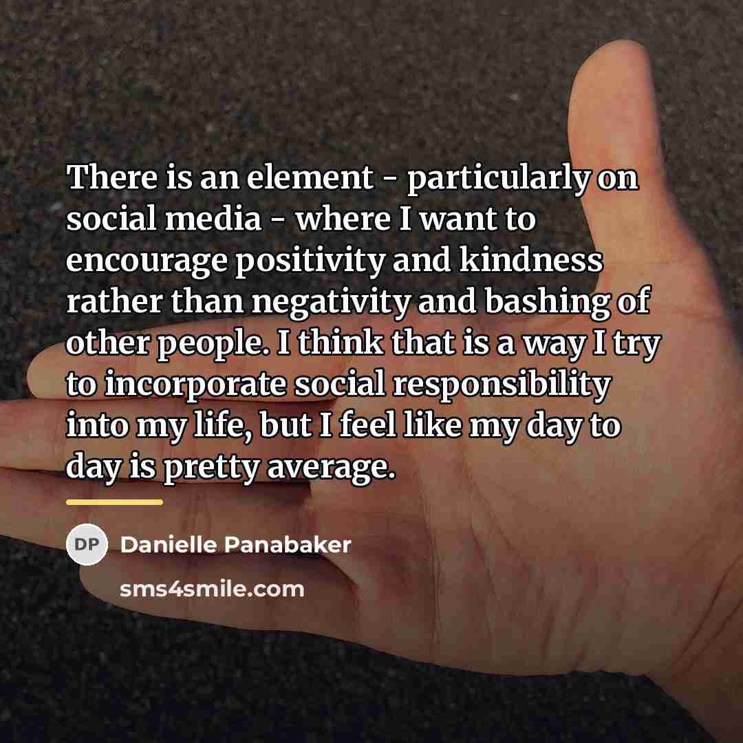 “There is an element - particularly on social media -…” quote by Danielle Panabaker