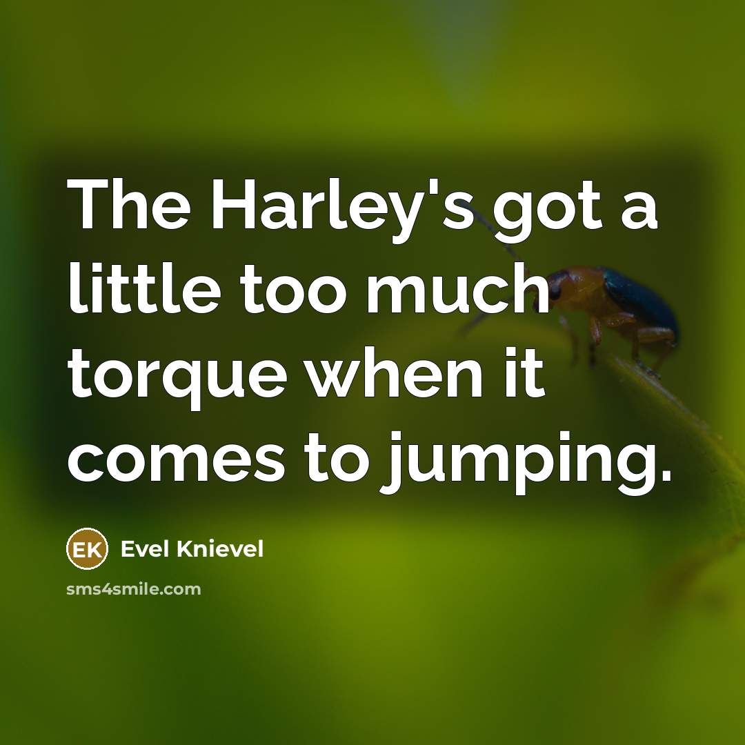“The Harley's got a little too much torque when it…” quote by Evel Knievel