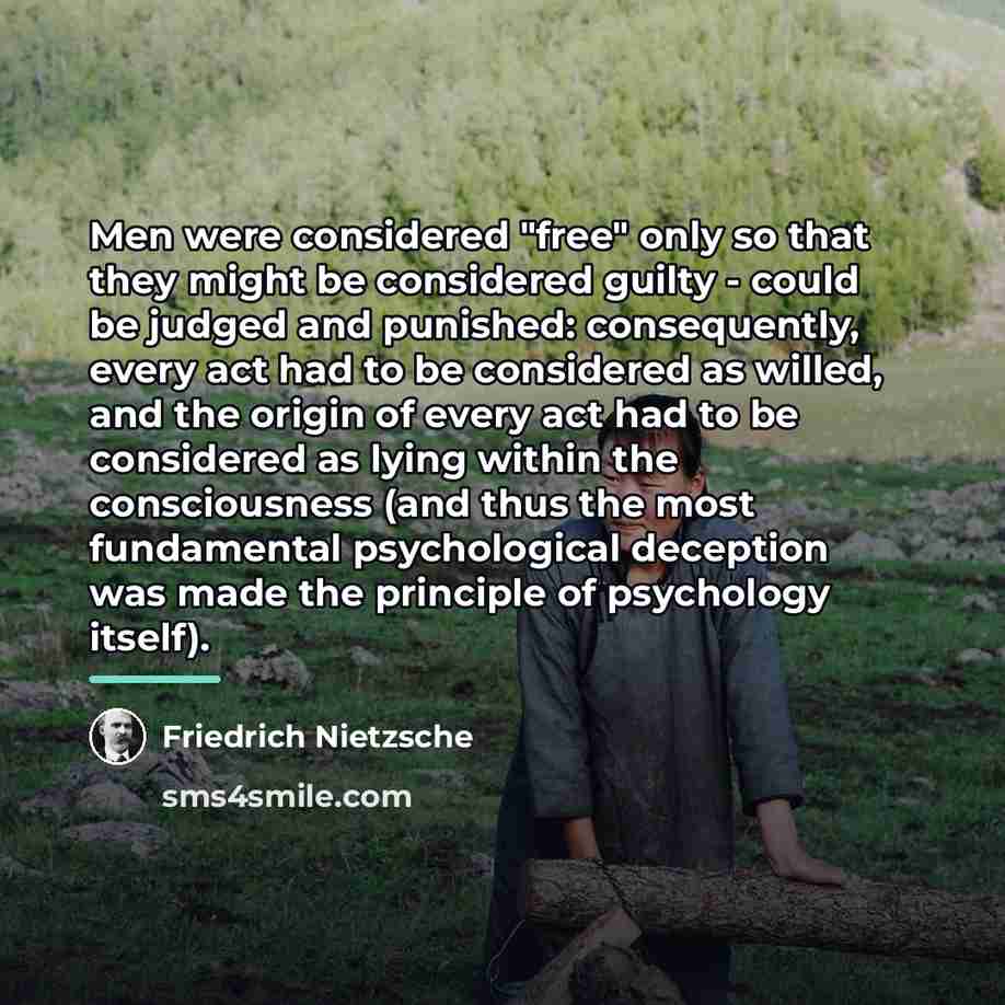 “Men were considered "free" only so that they might be…” quote by Friedrich Nietzsche