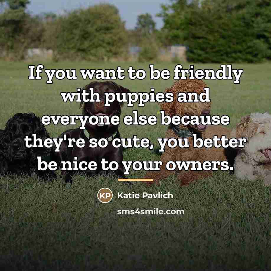 “If you want to be friendly with puppies and everyone…” quote by Katie Pavlich