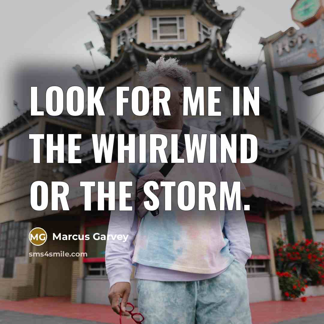 “Look for me in the whirlwind or the storm.…” quote by Marcus Garvey