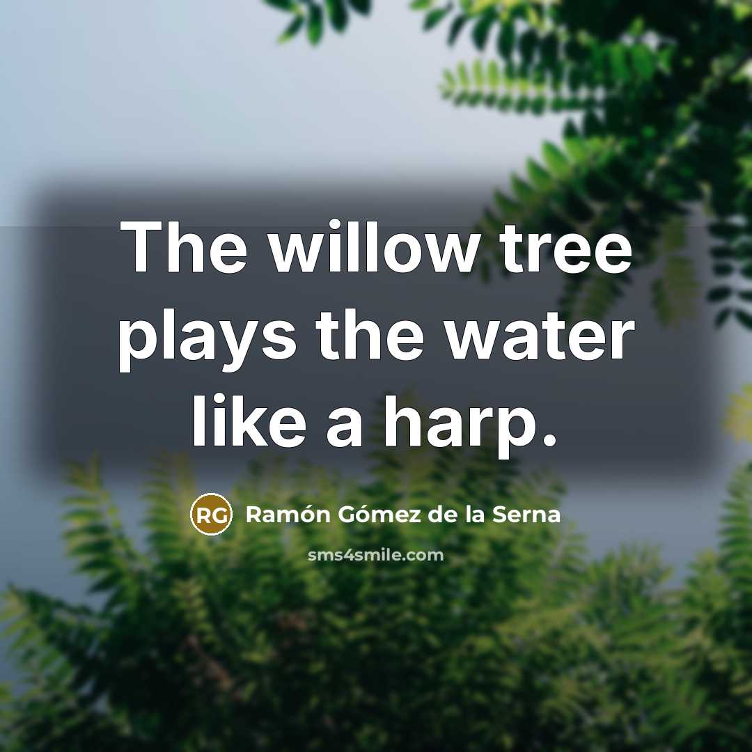 “The willow tree plays the water like a harp.…” quote by Ramon Gomez de la Serna