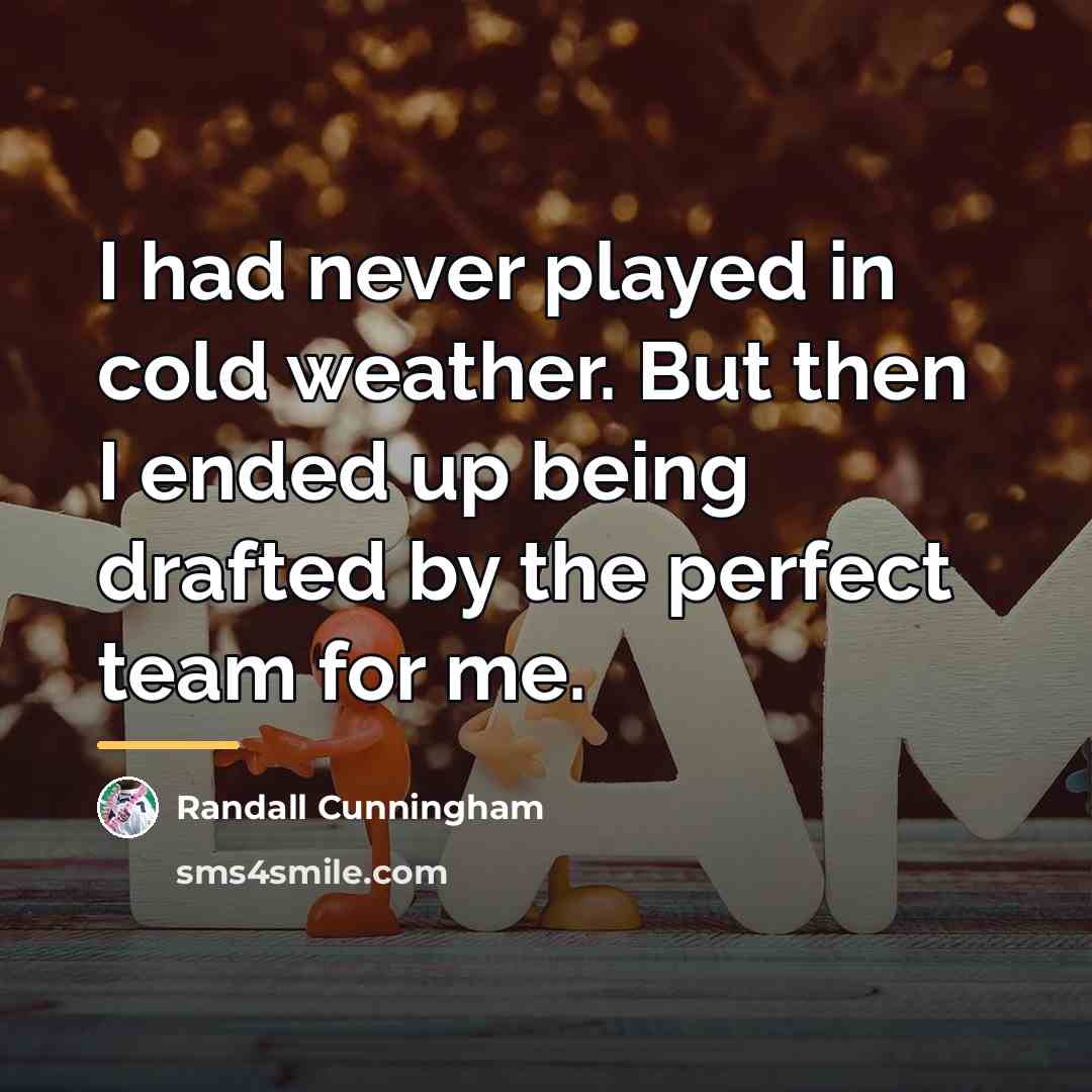 “I had never played in cold weather. But then I…” quote by Randall Cunningham