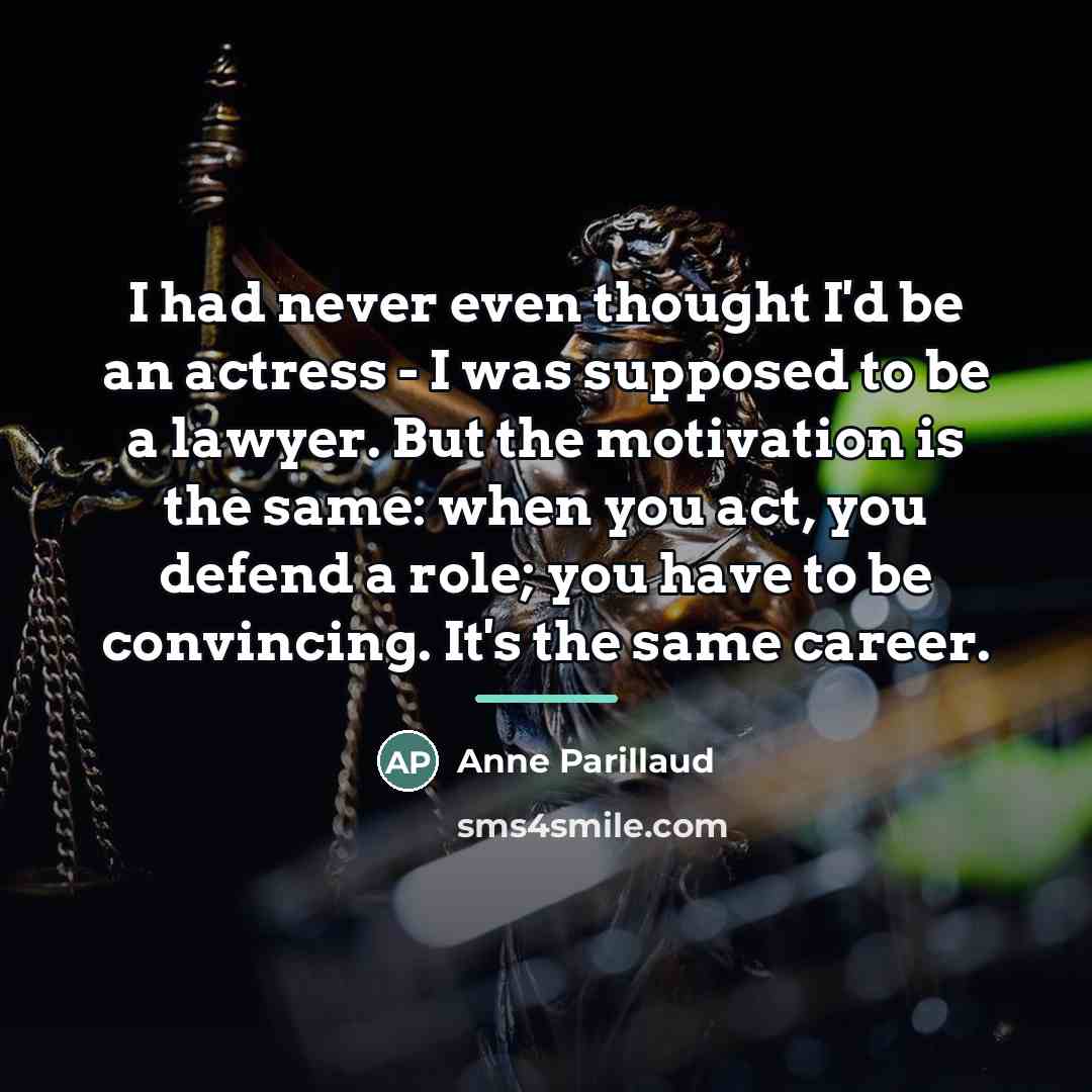 “I had never even thought I'd be an actress -…” quote by Anne Parillaud