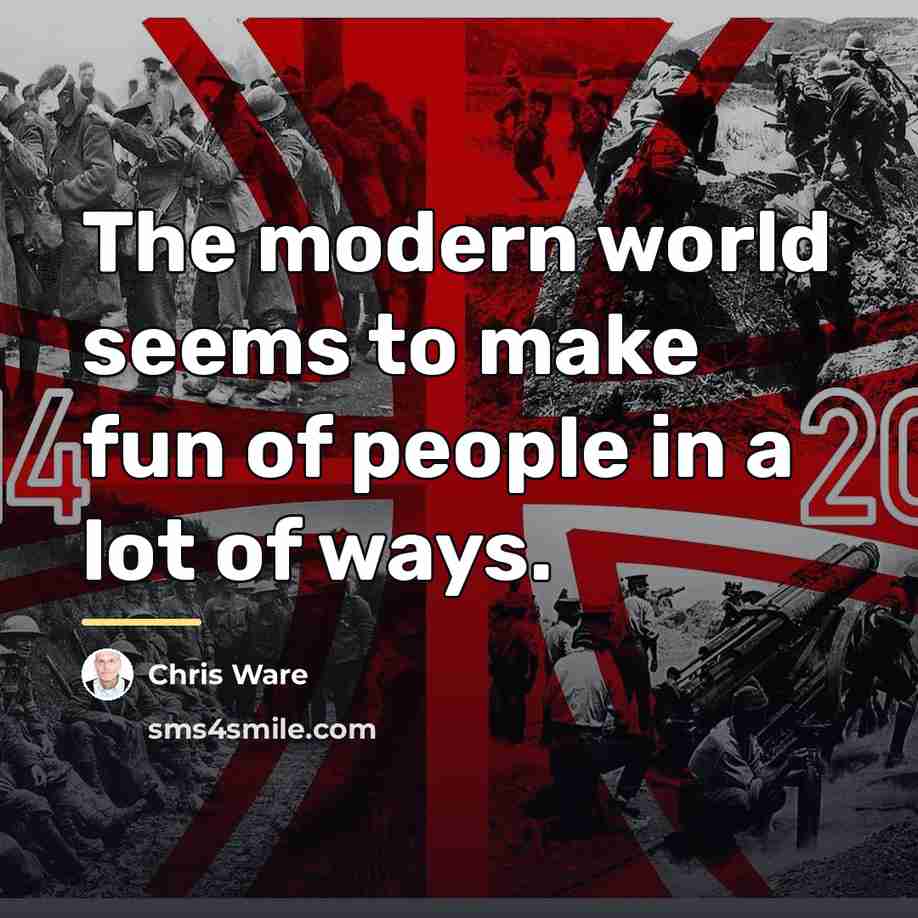 “The modern world seems to make fun of people in…” quote by Chris Ware