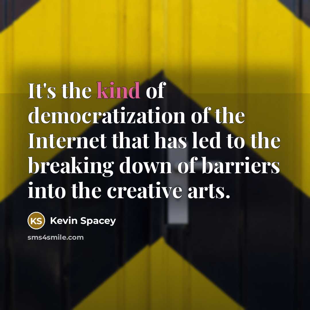 “It's the kind of democratization of the Internet that has…” quote by Kevin Spacey