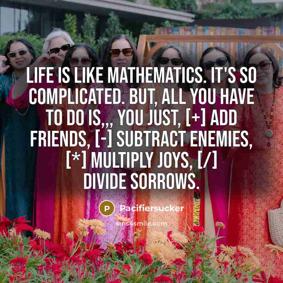 “Life Is Like Mathematics. It's so complicated. But, all you…” quote by Pacifiersucker