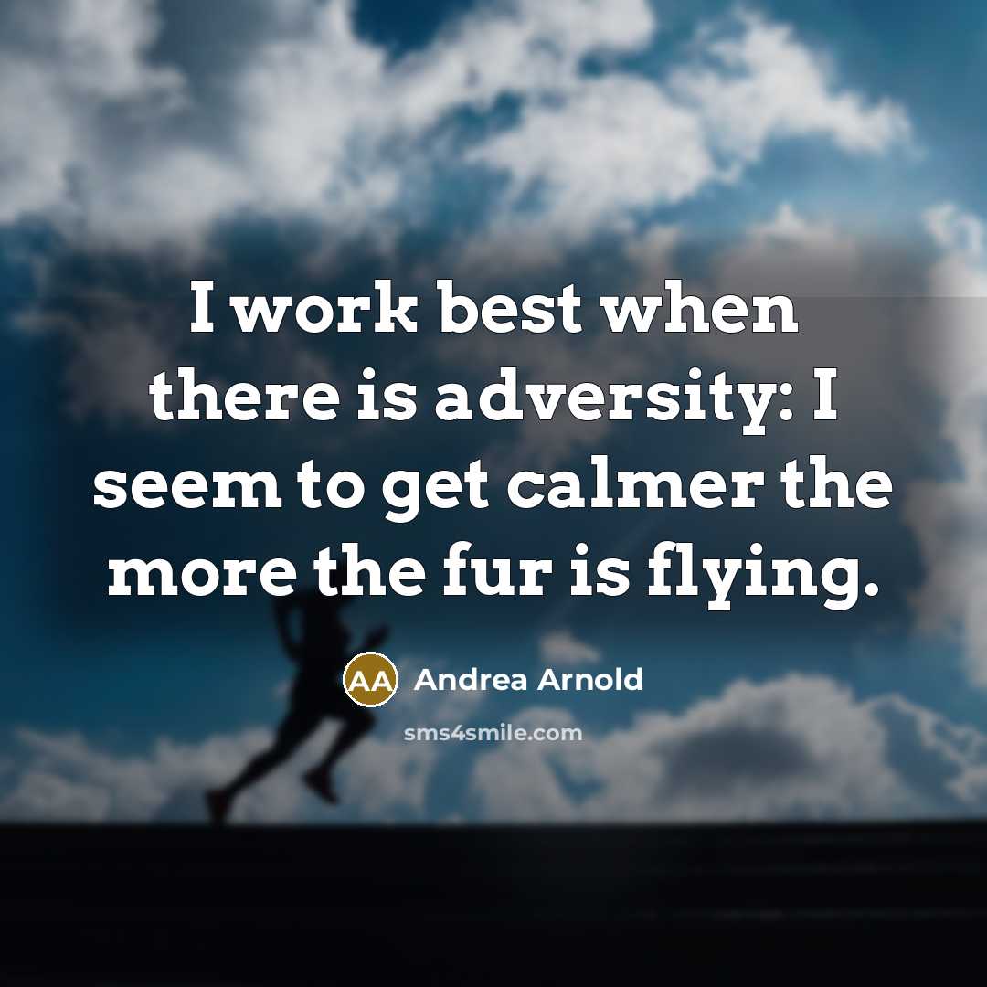 “I work best when there is adversity: I seem to…” quote by Andrea Arnold