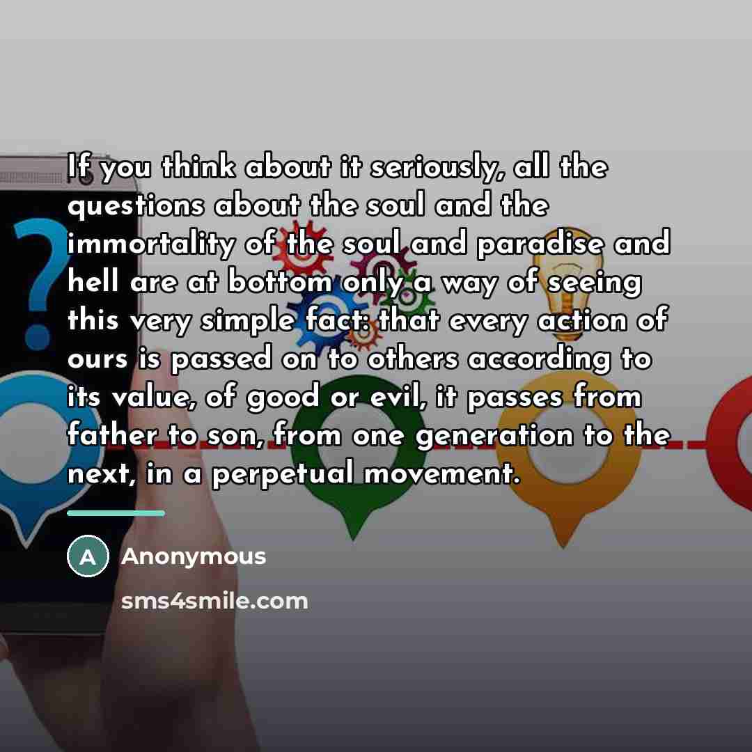 “If you think about it seriously, all the questions about…” quote by Anonymous