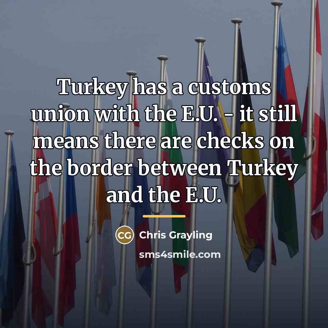“Turkey has a customs union with the E.U. - it…” quote by Chris Grayling