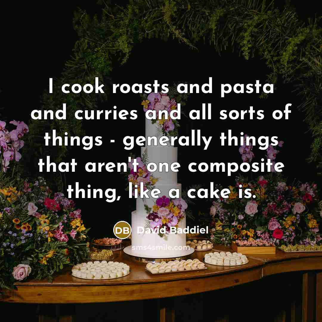 “I cook roasts and pasta and curries and all sorts…” quote by David Baddiel