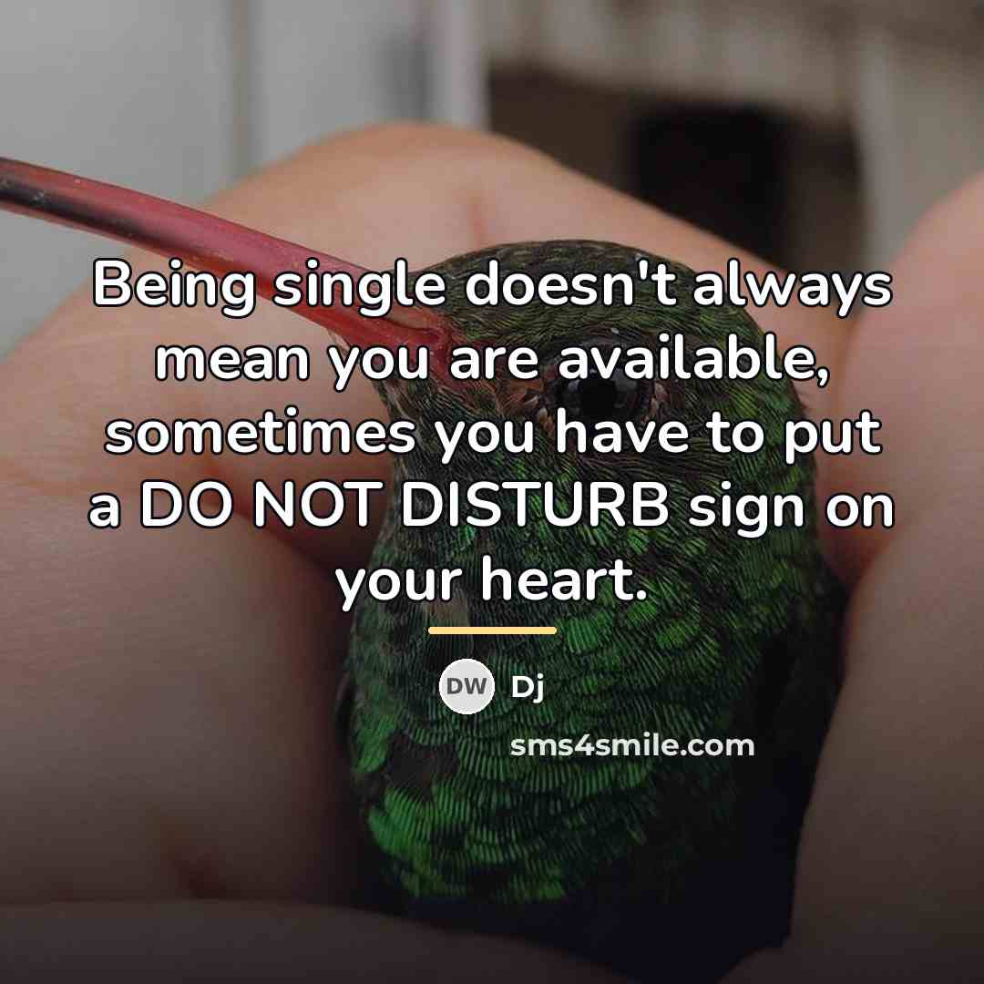 “Being single doesn't always mean you are available, sometimes you…” quote by Dj