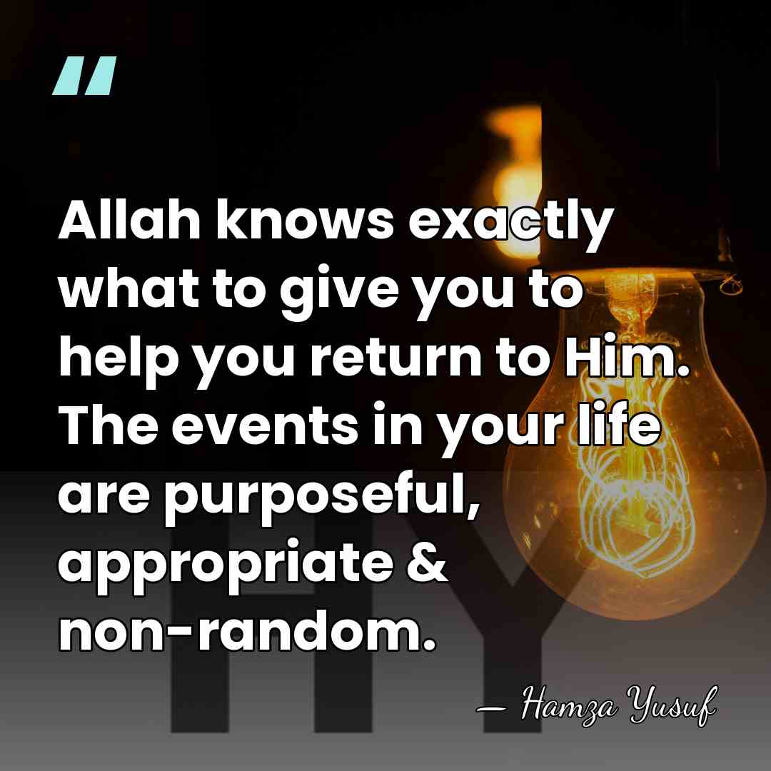 Allah knows exactly what to give you to help you return to&hellip; - Hamza Yusuf