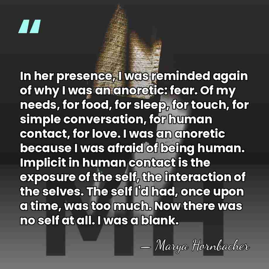 In her presence, I was reminded again of why I was an&hellip; - Marya Hornbacher
