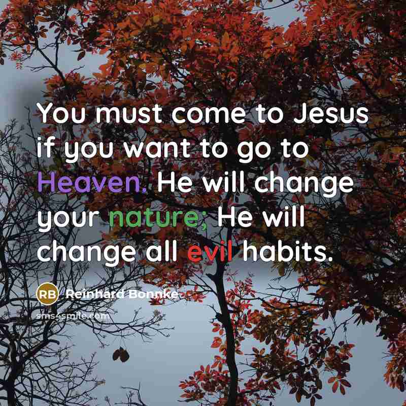 “You must come to Jesus if you want to go…” quote by Reinhard Bonnke