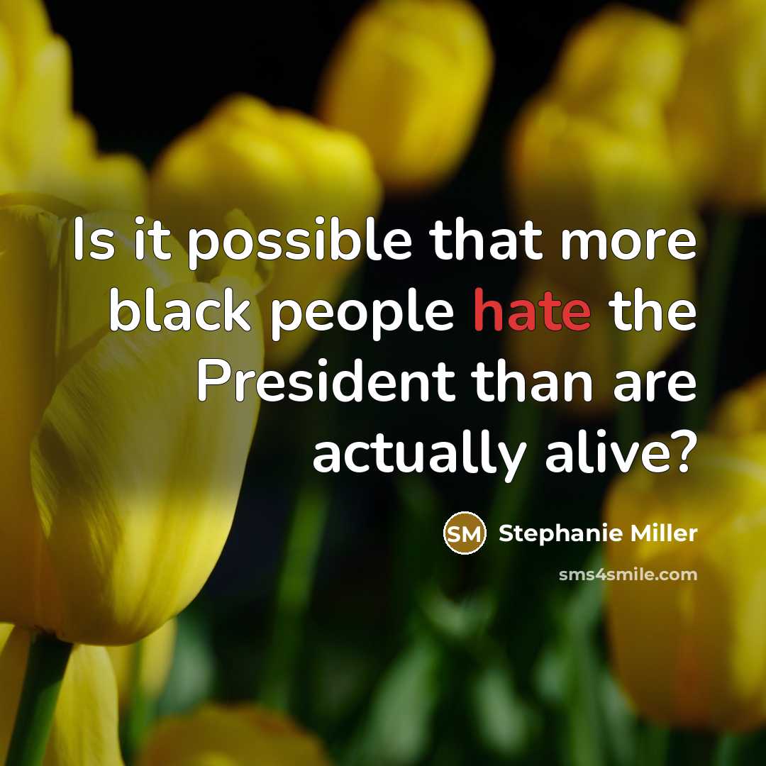“Is it possible that more black people hate the President…” quote by Stephanie Miller