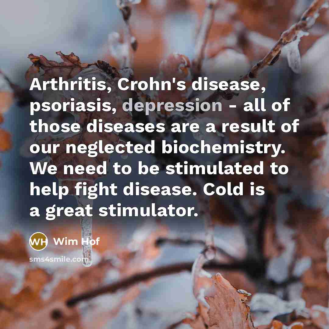 “Arthritis, Crohn's disease, psoriasis, depression - all of those diseases…” quote by Wim Hof