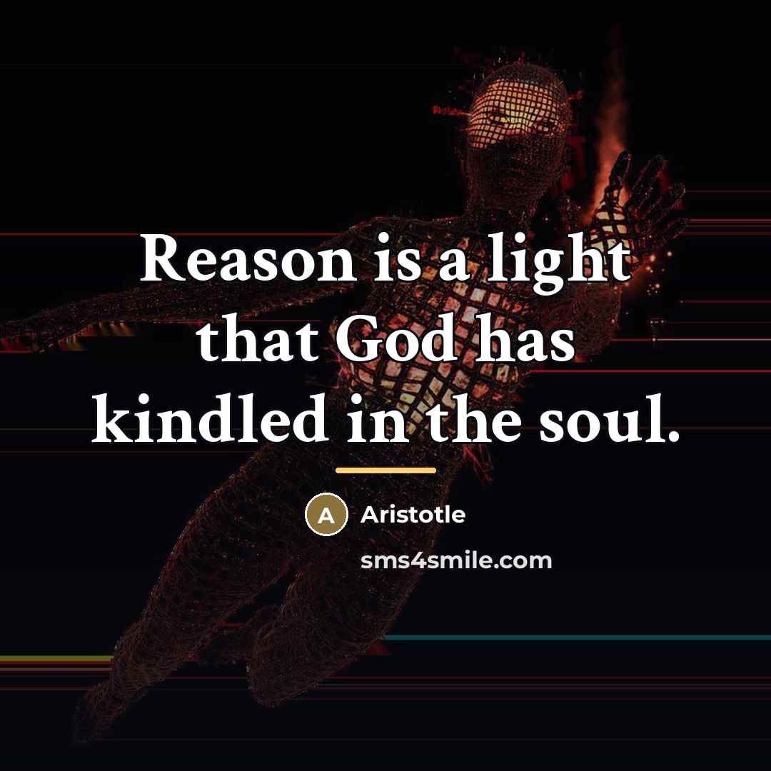 “Reason is a light that God has kindled in the…” quote by Aristotle
