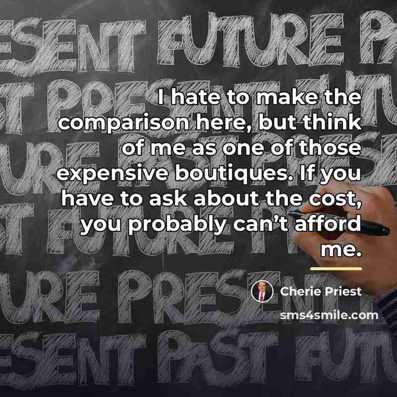 “I hate to make the comparison here, but think of…” quote by Cherie Priest