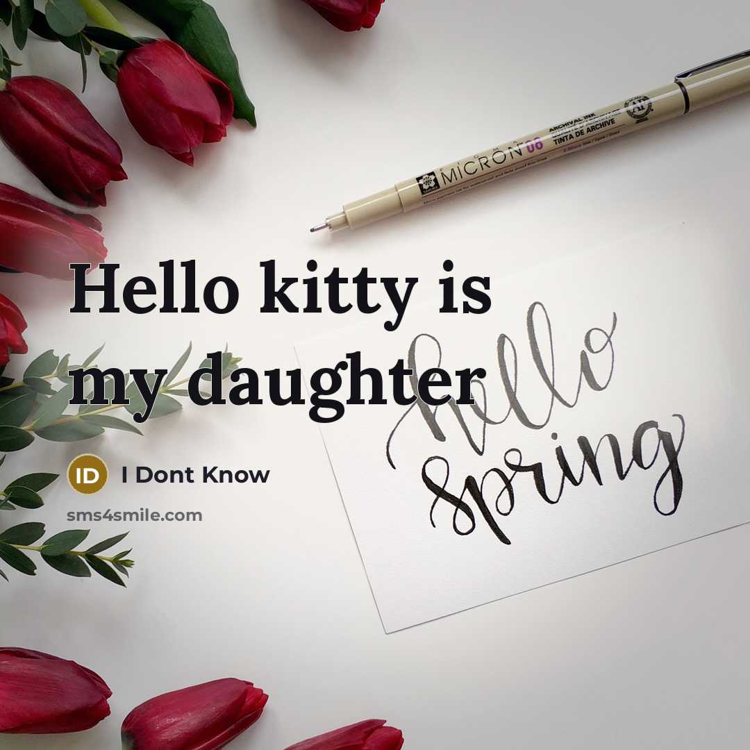 “Hello kitty is my daughter…” quote by I Dont Know